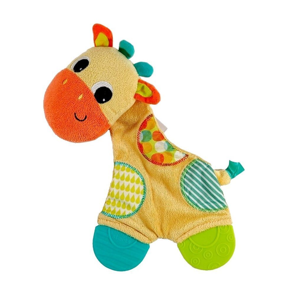 Bright Starts  Giraffe Crinkle Teether Toy Baby Infant Lovey Washable M3357